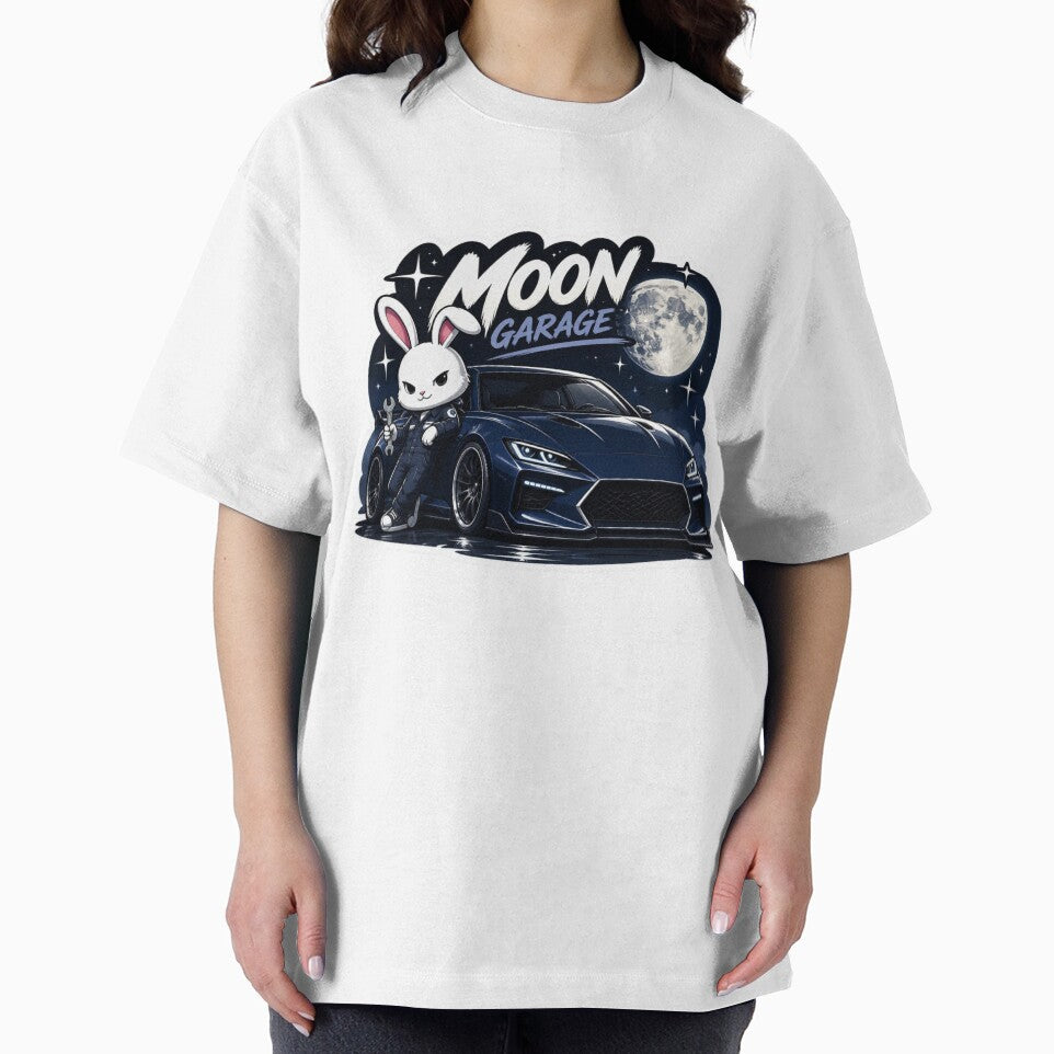 Moon Garage Cute Racing Bunny | Original Kawaii Car Sticker PNG | Retro Sports Car Streetwear Design by Stylestickers55
