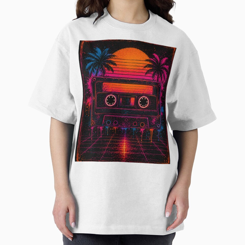 Retro Horizon Neon Sunset Grid by Sal Brasil Cultura ®