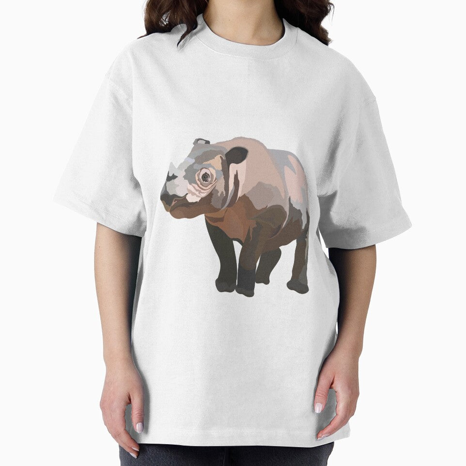 S is for Sumatran Rhino, Sumatran Rhino Illustration – Rare and Endangered Asian Rhino Artwork by PrettylittlepastelUk