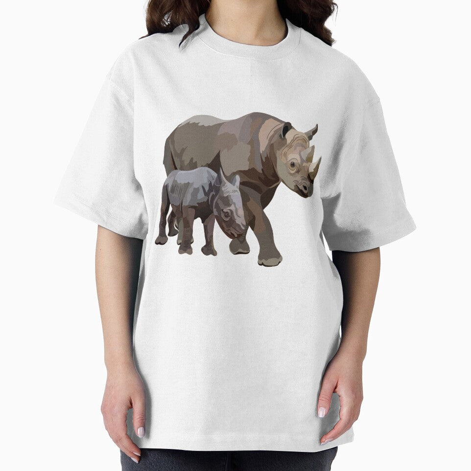 B is for Black Rhino,Black Rhino Illustration – Powerful and Endangered African Wildlife Artwork by PrettylittlepastelUk