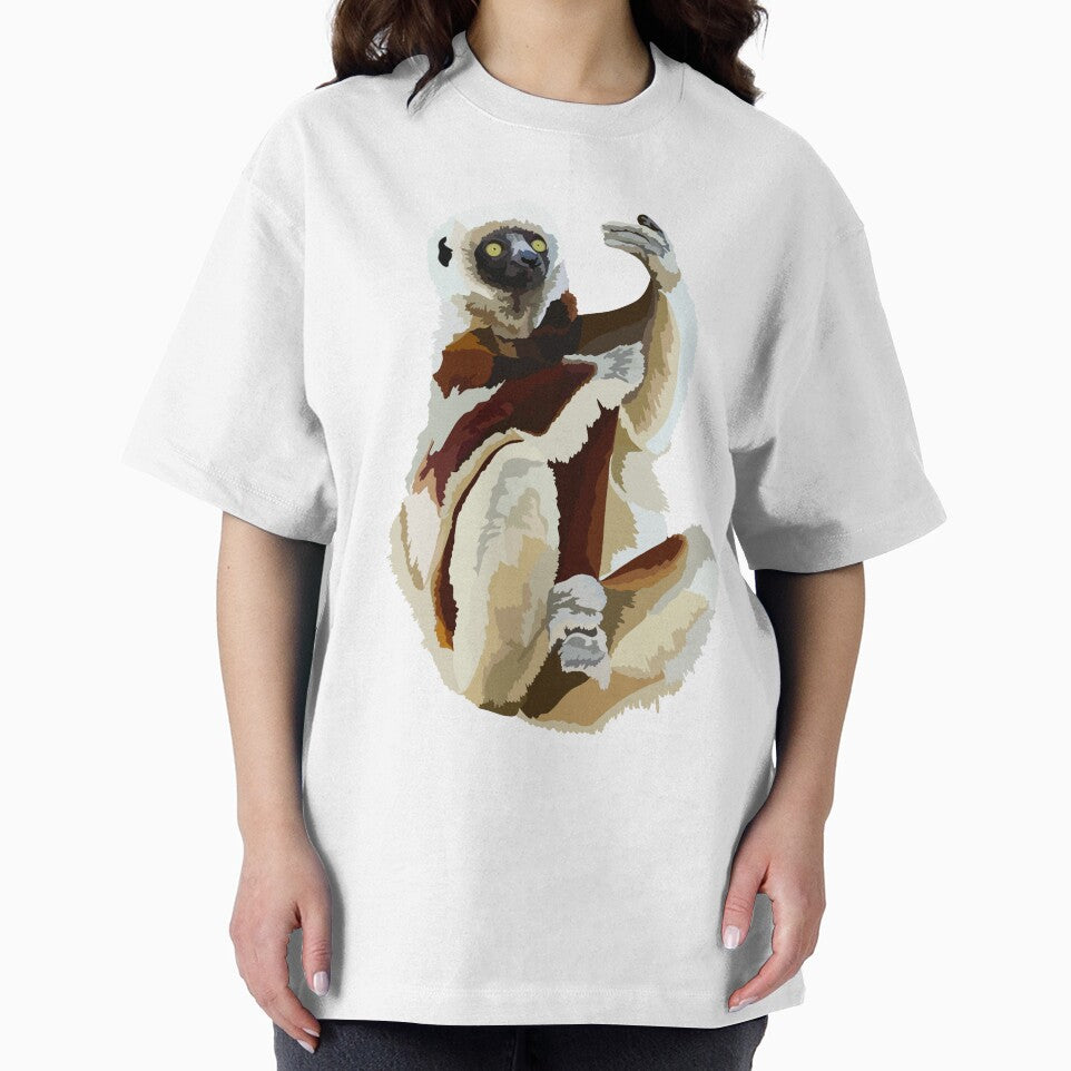 S is for Sifaka Lemur,Sifaka Lemur Illustration – Primate Art for Wildlife and Nature Lovers by PrettylittlepastelUk
