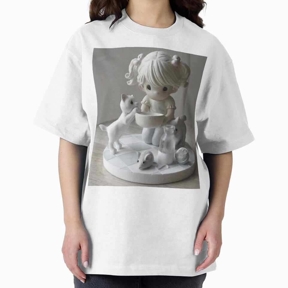 Precious Moments Girl and Cat by cringette