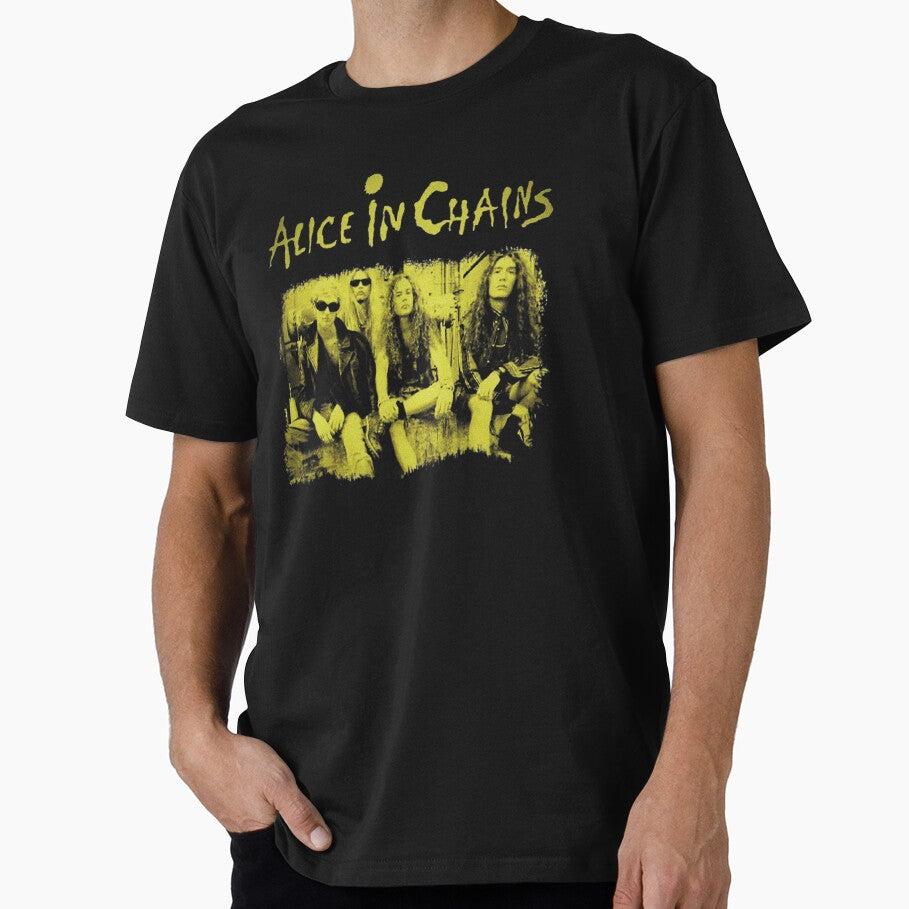 Alice in Chains Yellow Vintage Grunge Rock Band by Dtyahas