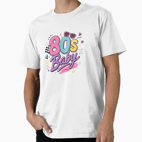 80s Baby Retro Vintage Aesthetic Cute Neon Typography T-Shirt Sticker Design by Sanika arts