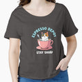 Kawaii Calico Cat Espresso Depot Pop-Art T-Shirt by mantra2023