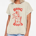 Bring Your Ass Kicking Boots! Cool Retro Cowgirl With A Gun- A Great Gift Idea For Women! by The Whiskey Ginger Design Shop