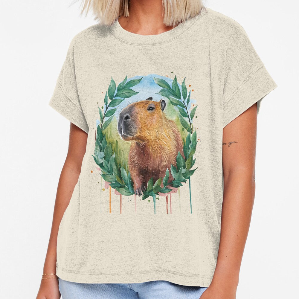 Cute watercolor capybara king of chill by Ann Miu Deluxe