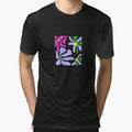 Trendy Retro Wavy Flowers Groovy Abstract Floral by SolutionsArt