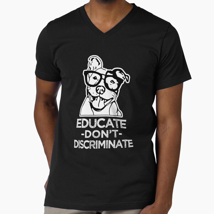 Educate don't Discriminate Pitbull Awareness Shirt by worksaheart