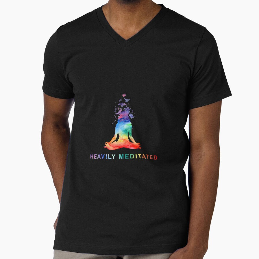 Yoga Girl Heavily Meditated Funny Meditation Rainbow Color by virnmjan