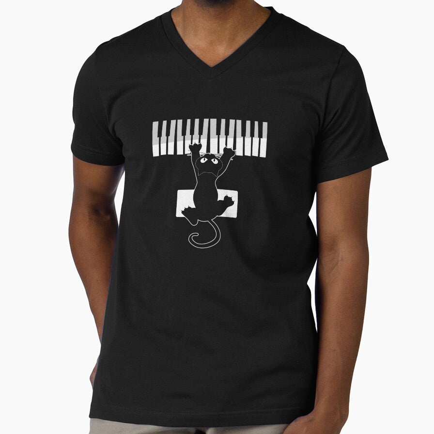 Piano Playing Cat | Funny Cat Lovers Gift Music design design by Lisbob