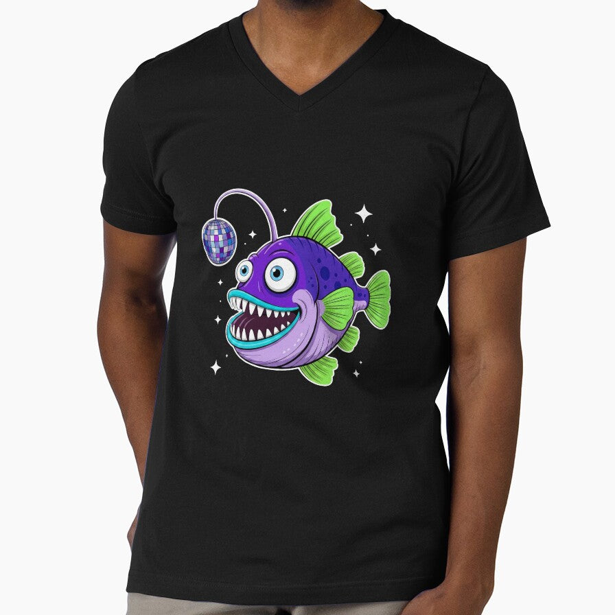 Funny Purple Disco Anglerfish Cartoon by k3rstman1