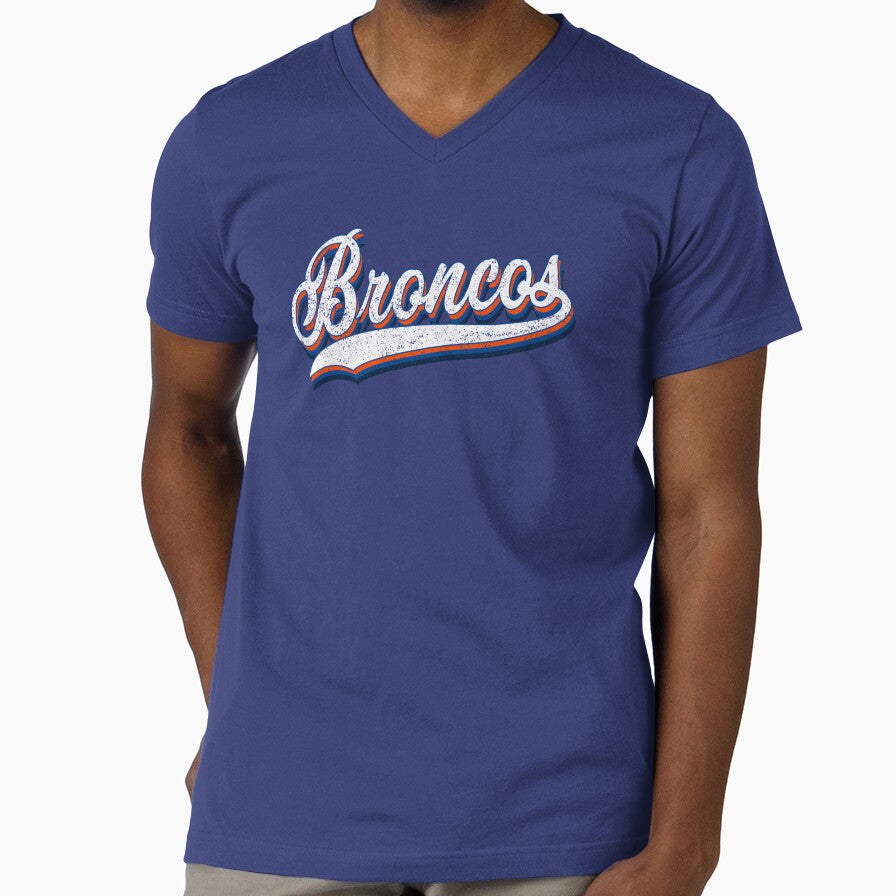 Vintage Broncos Script Classic Retro Sports Fan Team Spirit by RockTheFeal