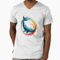 Whale in rainbow circle – symbol of the ocean cycle by FusiTink