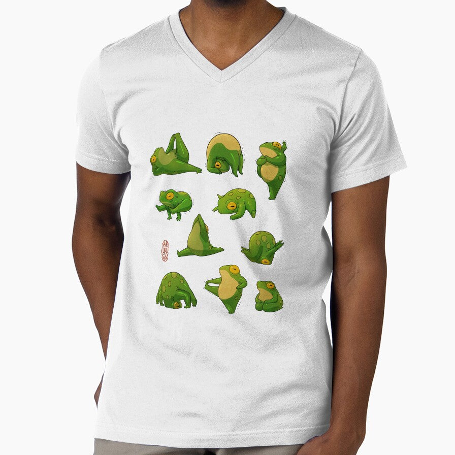 Yoga Frogs 2 Poster No Text by DingHuArt