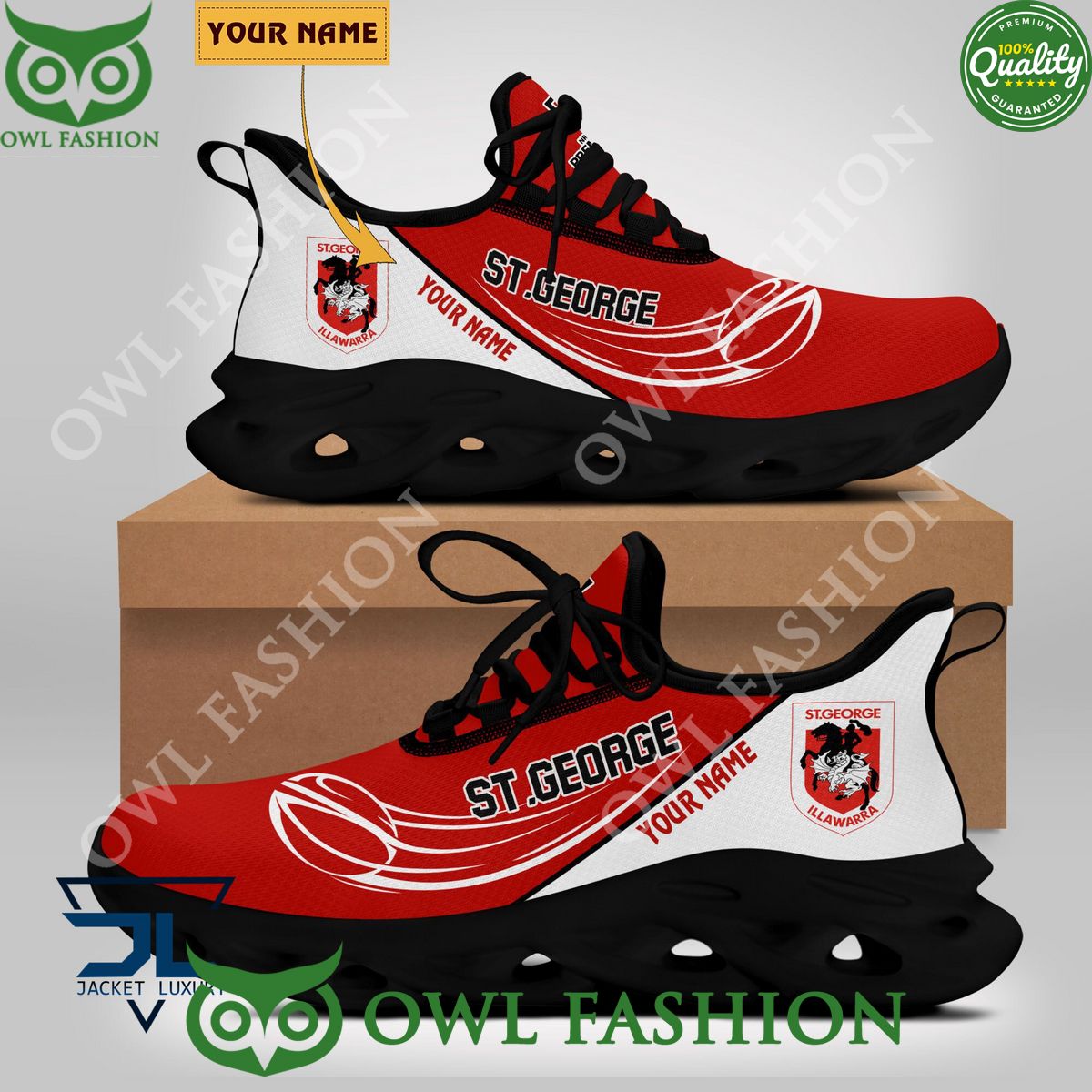 St. George Illawarra Dragons NRL Rugby Custom Max Soul Shoes