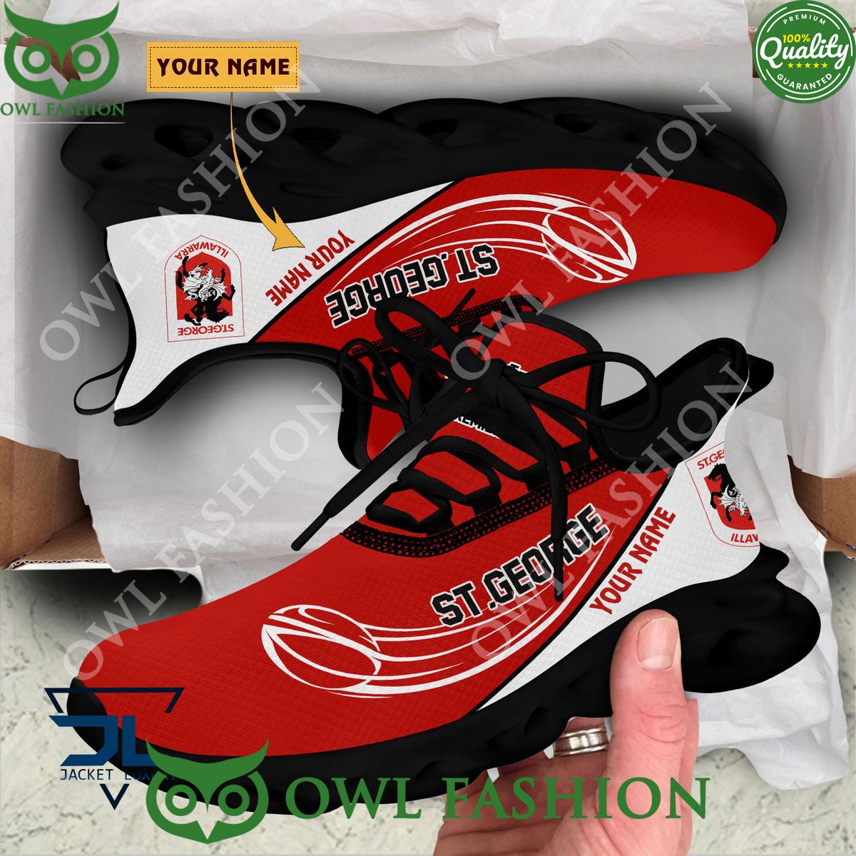 St. George Illawarra Dragons NRL Rugby Custom Max Soul Shoes