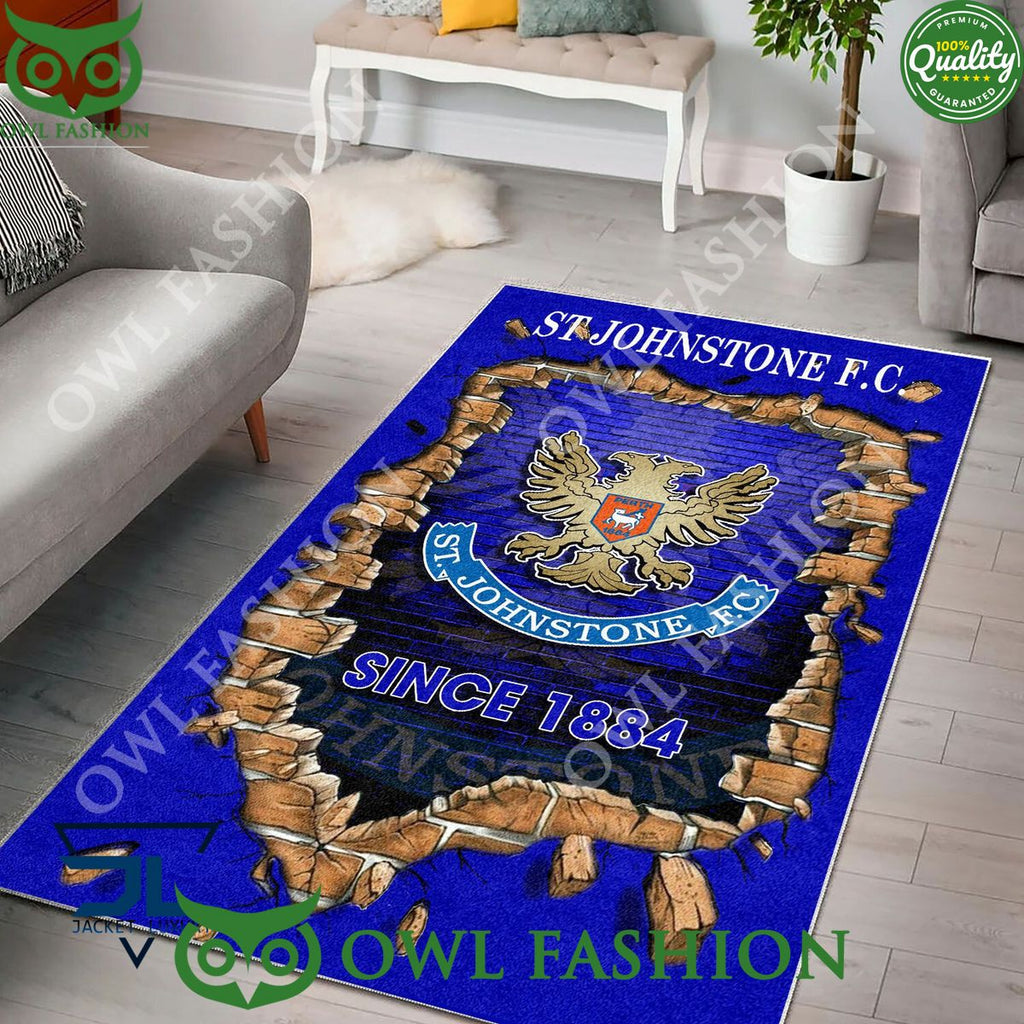 St Johnstone F.C. 1790 Scottish Broken Wall Living Room Carpet