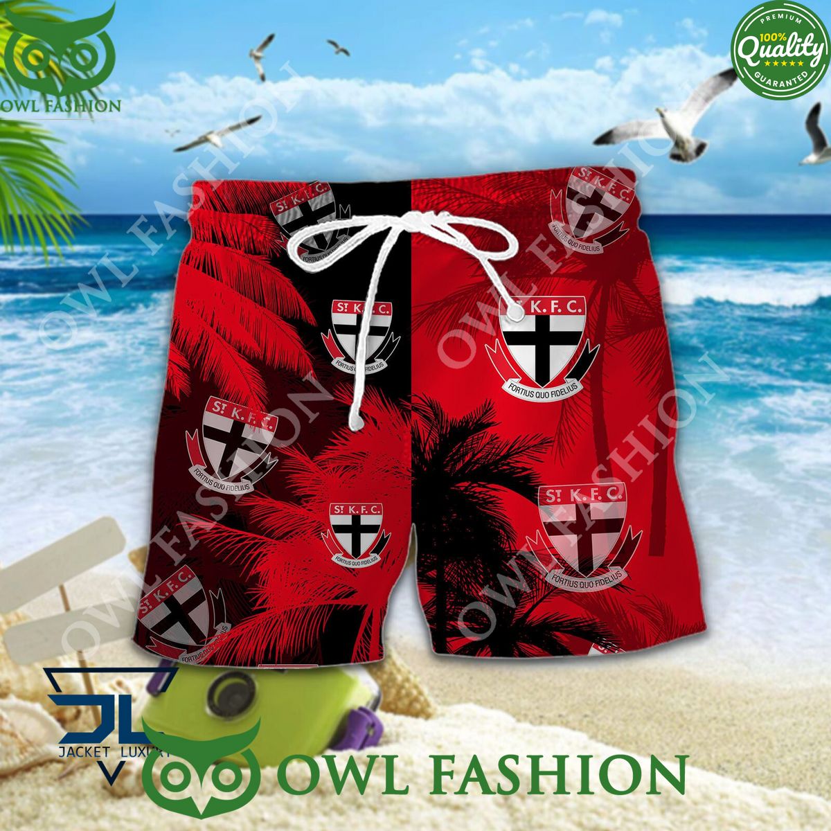 St Kilda Football Club AFL Australian Hawaiian shirt and short