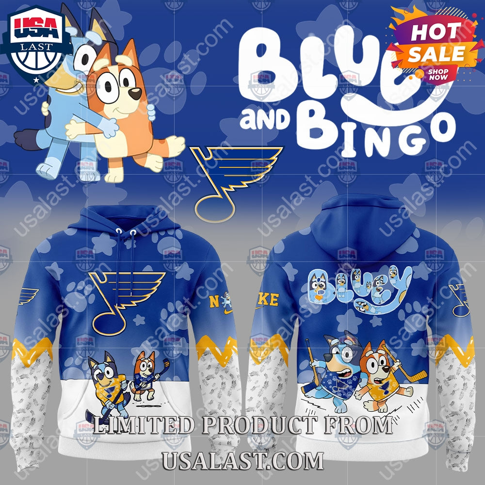 St. Louis Blues NHL Bluey and Bingo Hoodie