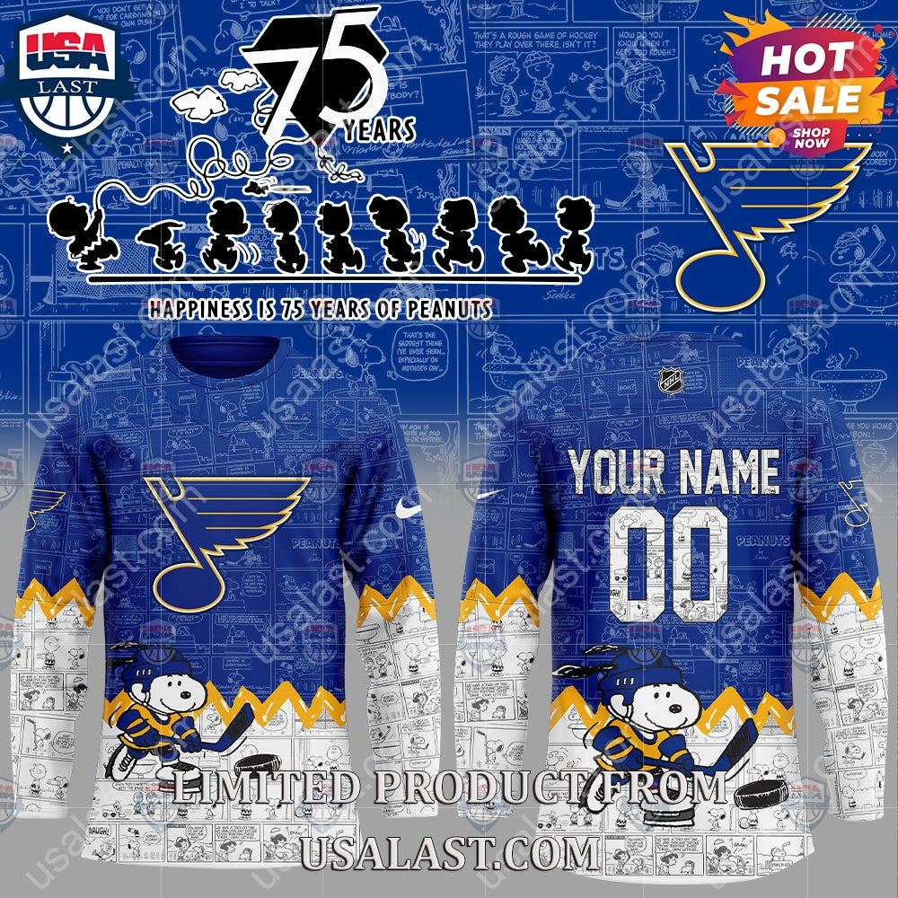 St. Louis Blues NHL Happiness Is 75th Anniversary of Peanuts Hoodie