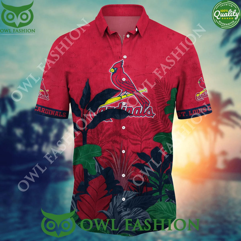 St. Louis Cardinals MLB Tropical Forest Hawaiian shirt and shorts