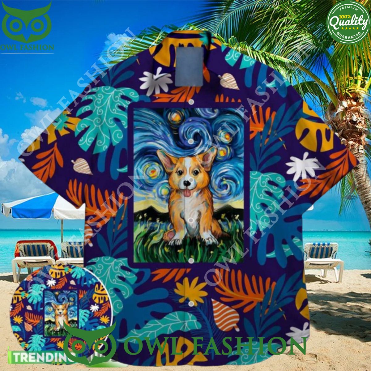 st patrick day corgi star night famous hawaiian shirt