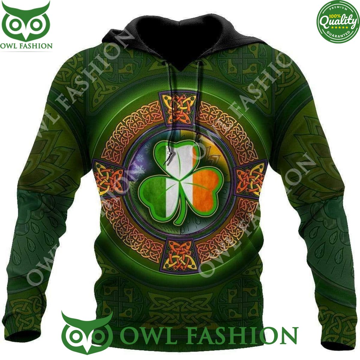 St Patrick Day Round Irish Green 3D Hoodie
