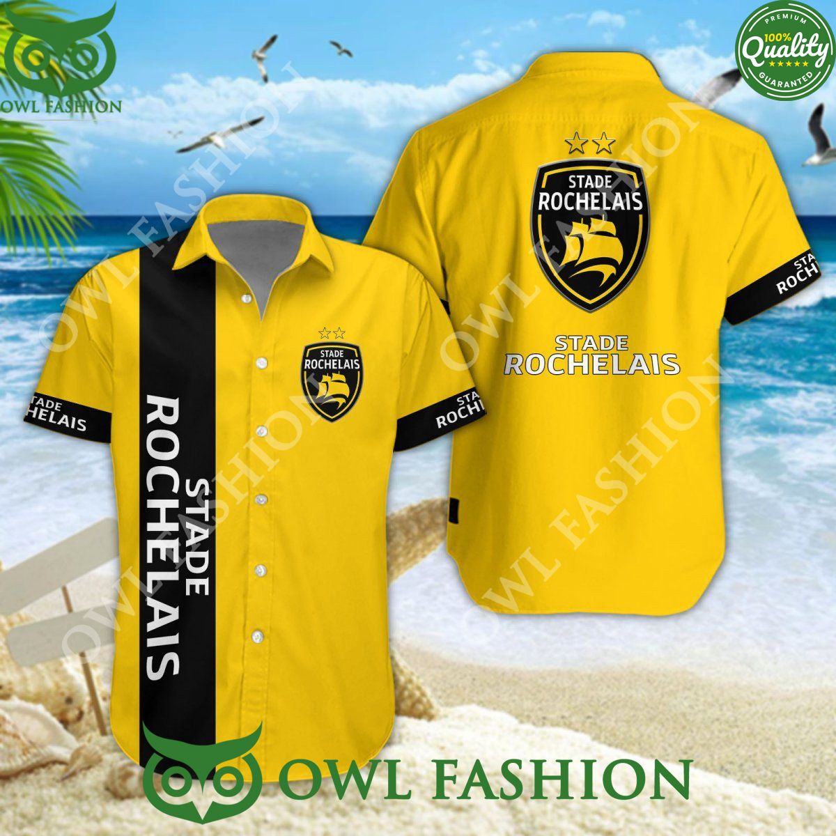 Stade Rochelais Top 14 Rugby France Union Team hawaiian shirt