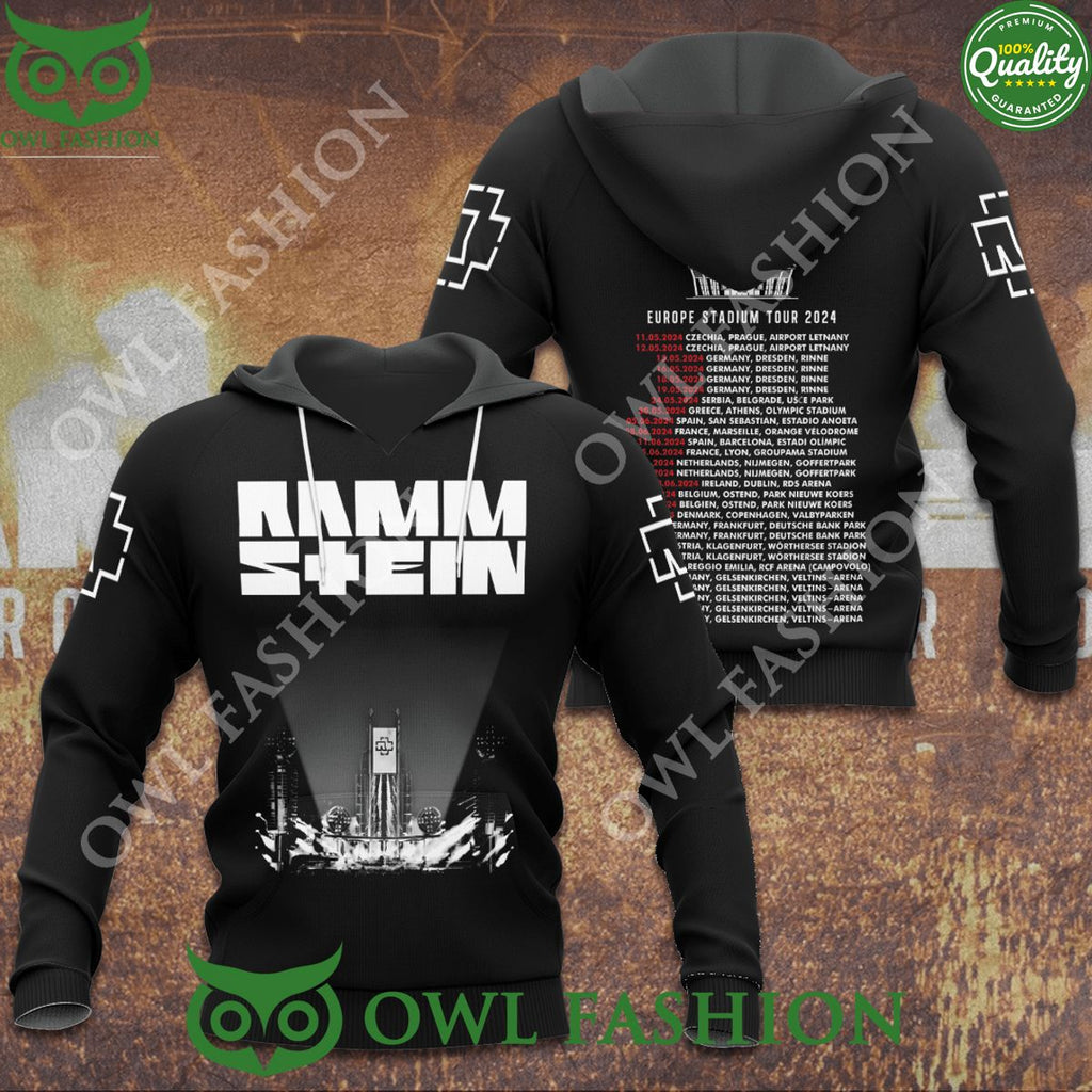 Stadium Tour Europe 2024 Rammstein 3D Tshirt Hoodie