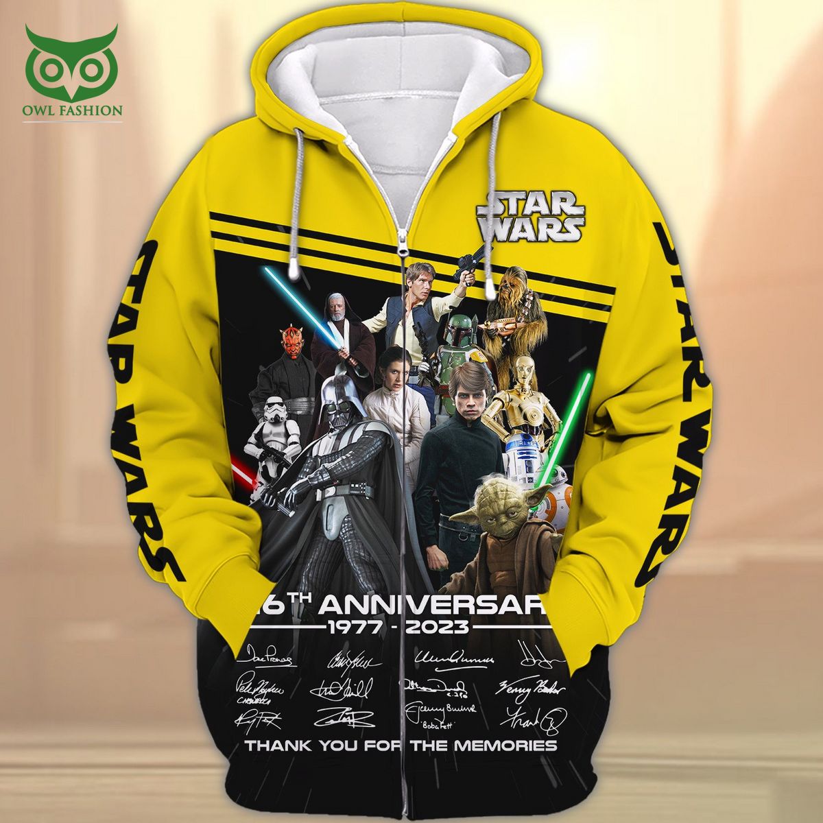 Star War 45th Anniversary 3D Zipper Hoodie Tshirt