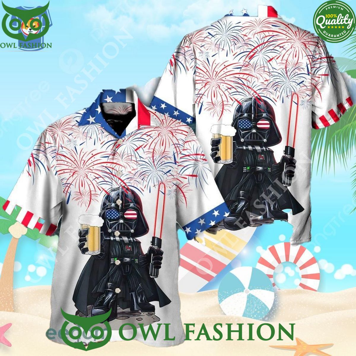 Starwars Independence Day Darth Vader With Beer Hawaiian Shirt Trendy Aloha
