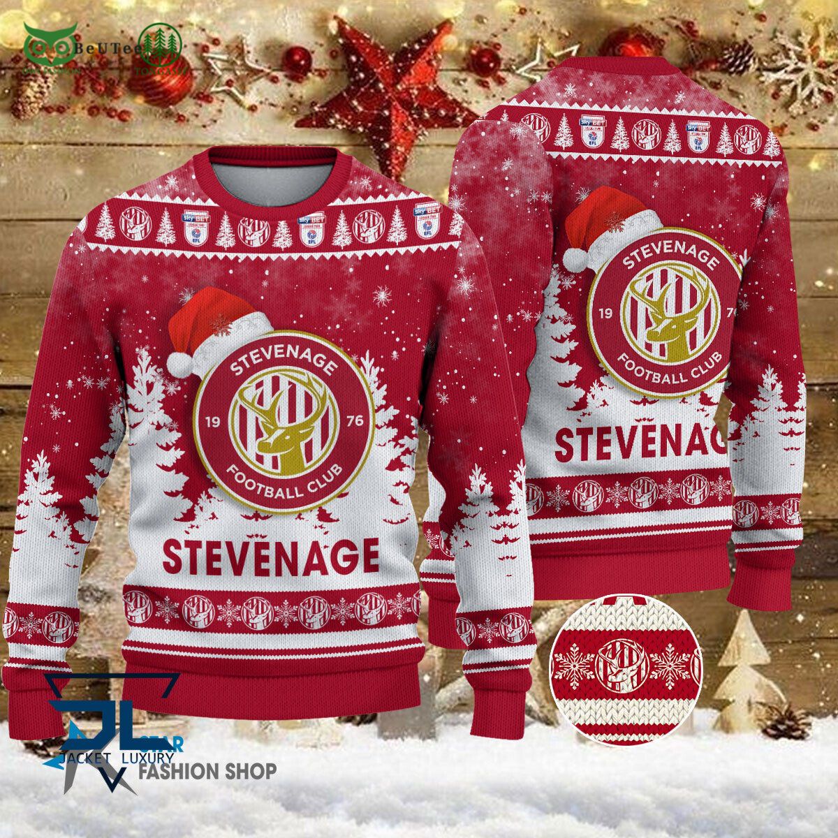 Stevenage FC EFL English Football League Champions Ugly Sweater