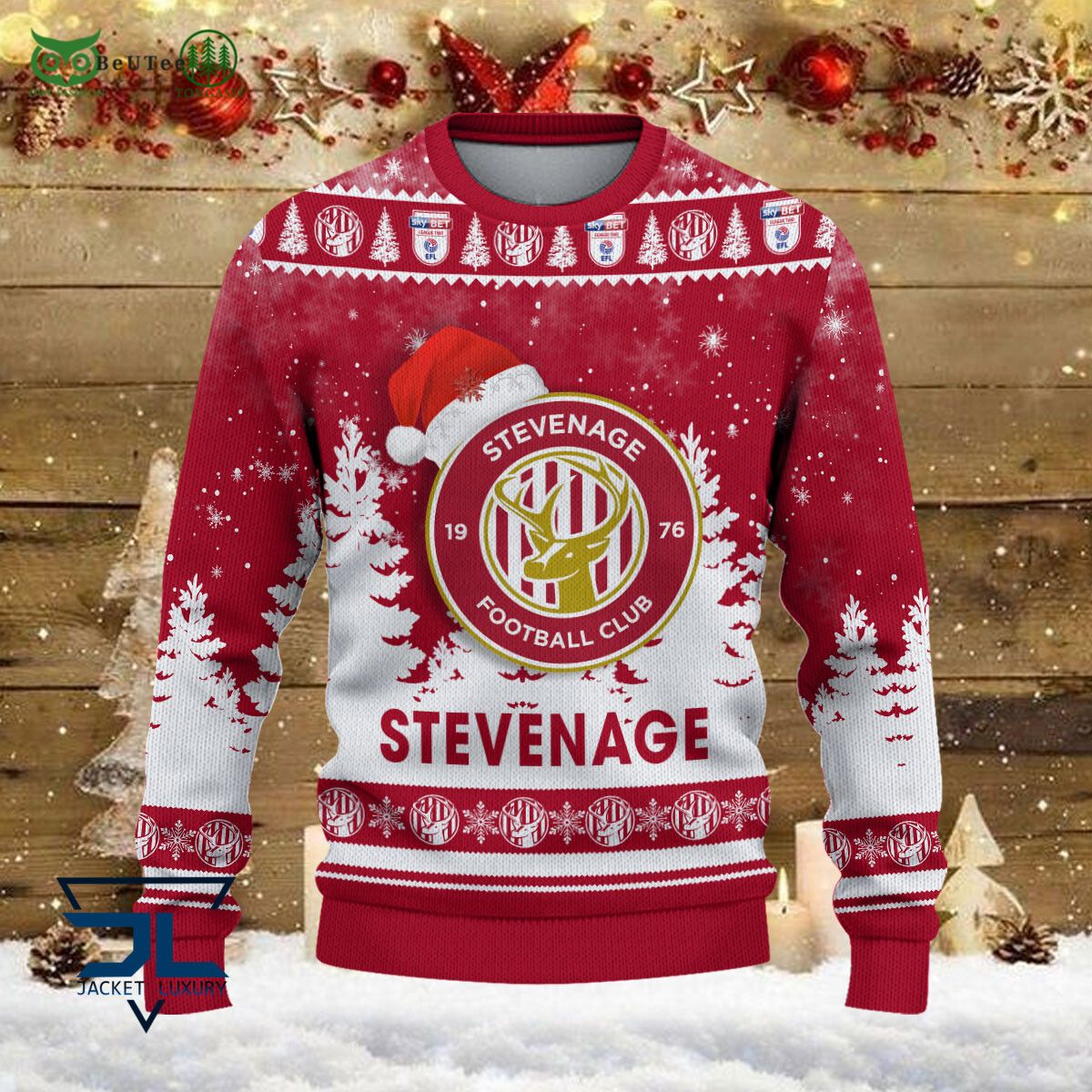 Stevenage FC EFL English Football League Champions Ugly Sweater