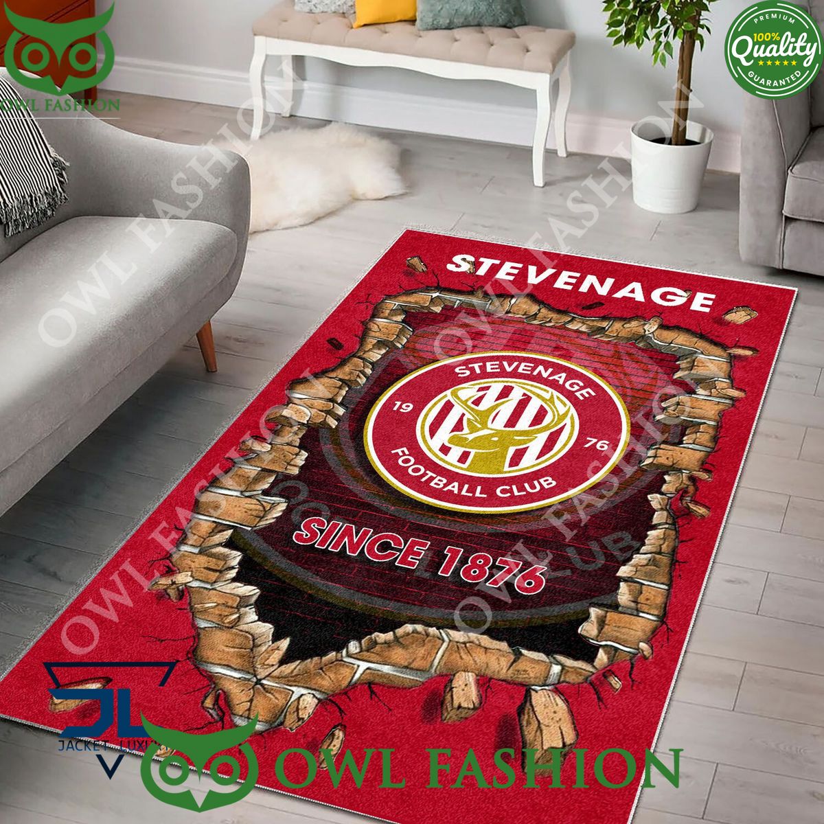 Stevenage Football Club 1839 League Two Living Room Rug Carpet