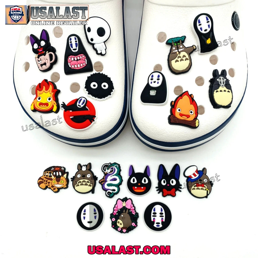 Studio Ghibli Totoro No Face Catbus PVC Crocs Charming Set Shoes Accessories