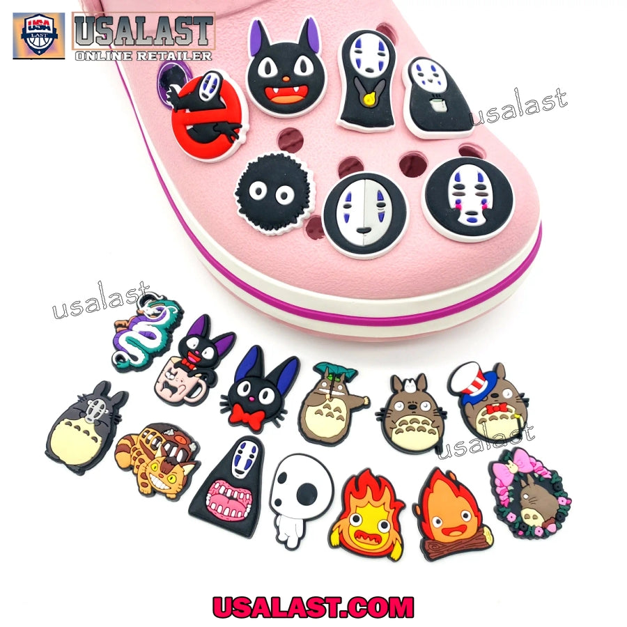 Studio Ghibli Totoro No Face Catbus PVC Crocs Charming Set Shoes Accessories