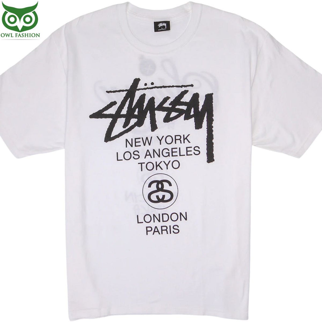stussy world tour NY LA Tokyo London Paris tshirt Shop Owl Fashion