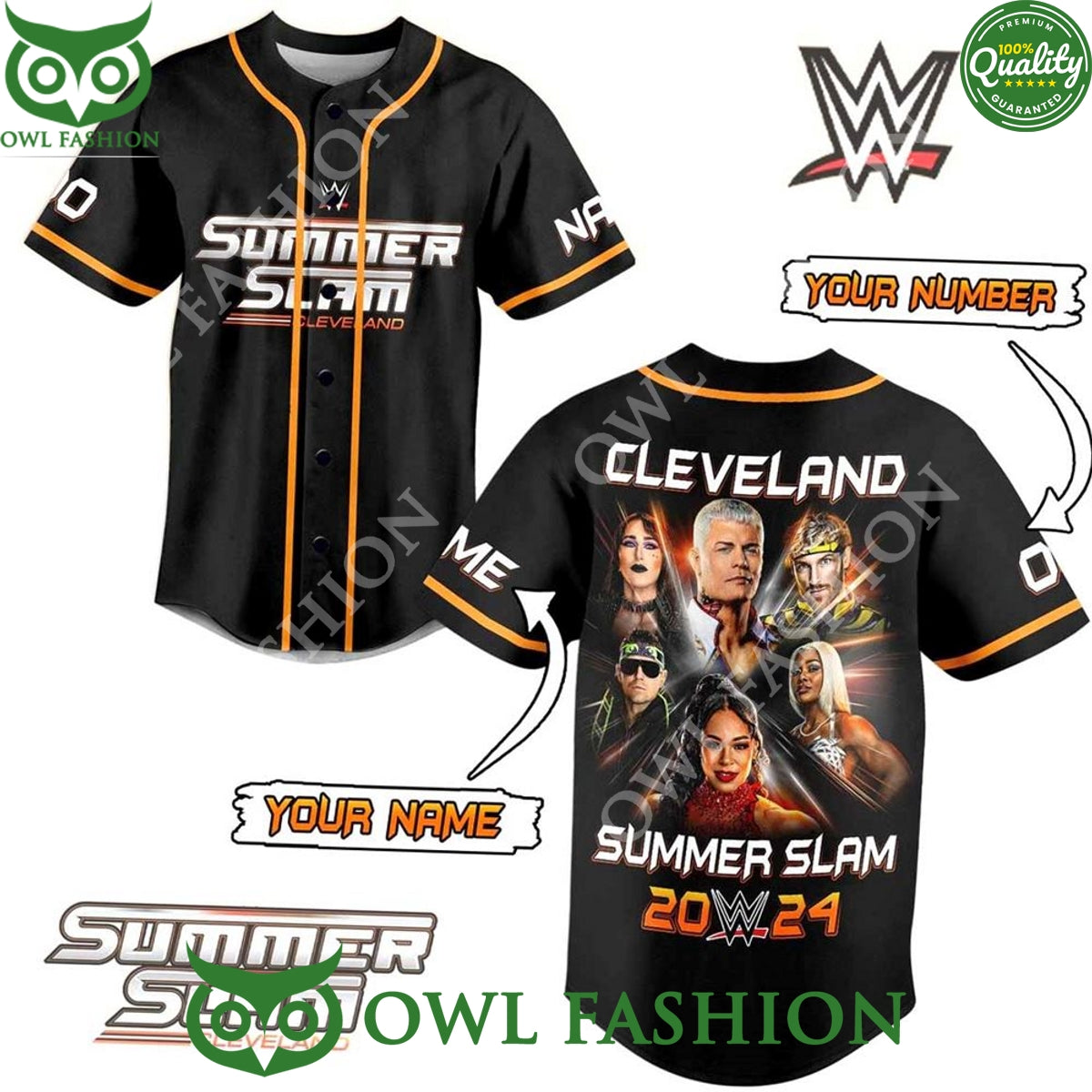 Summer Slam Cleverland 2024 Custom name number Baseball Jersey