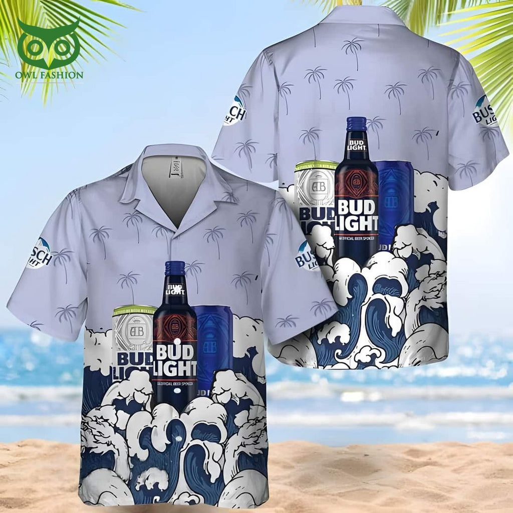 Summer Waves Bud Light Hawaiian Shirt Gift For Beach Trip