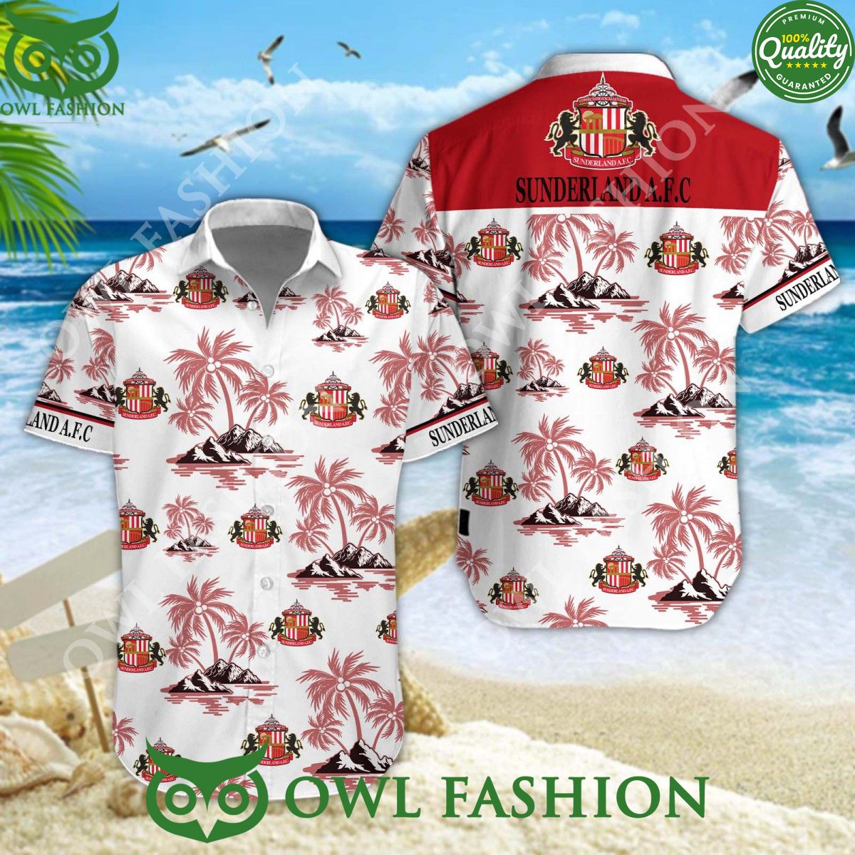 Sunderland EFL Football Team Limited Island Coconut Hawaiian Shirt