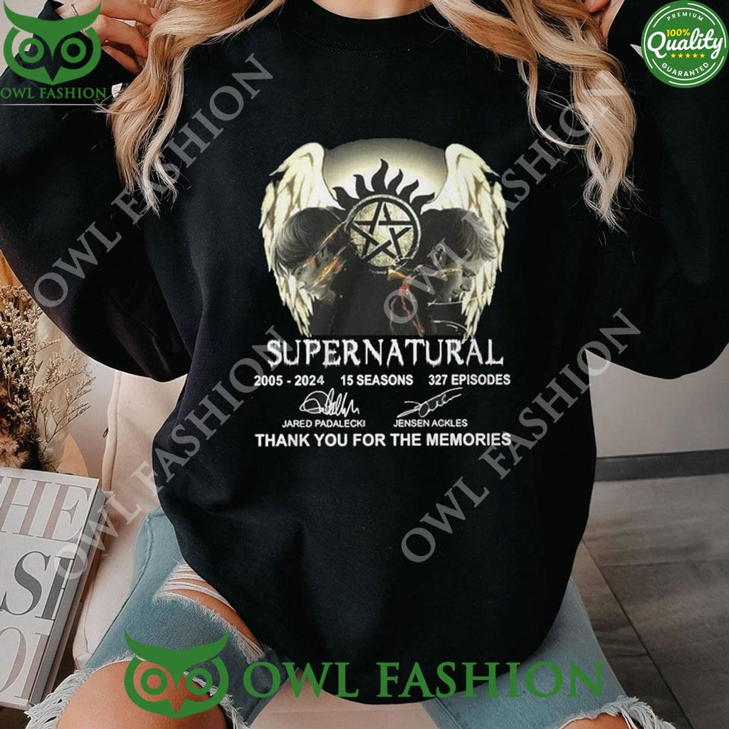 Supernatural 2005-2024 15 Seasons 327 Episodes Memories Hoodie Shirt