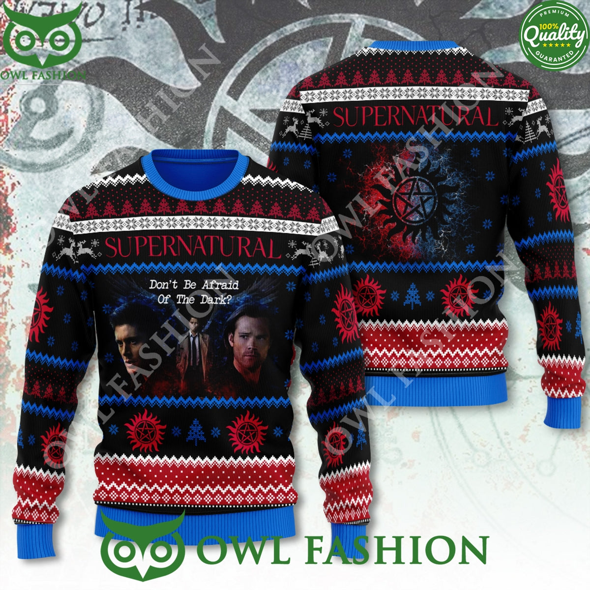 Supernatural Don’t be afraid of the dark 3D Ugly Sweater