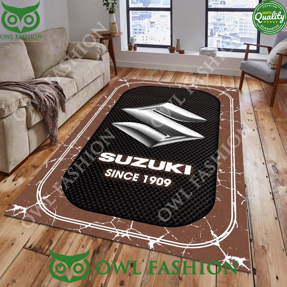 Suzuki 1909 automotive luxury brand rug carpet for living room