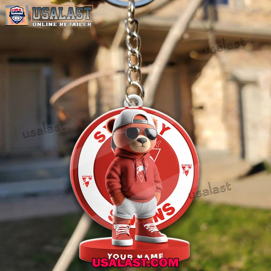 Sydney Swans Football Club Teddy Bear Custom Keychain