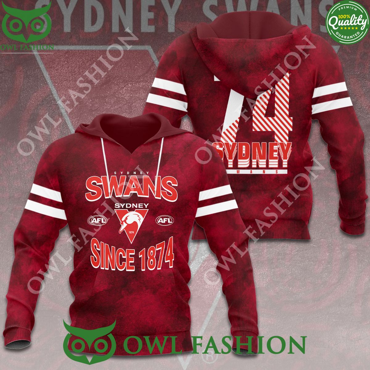 Sydney Swans Red AFL Eighteen 1874 3D t Shirt