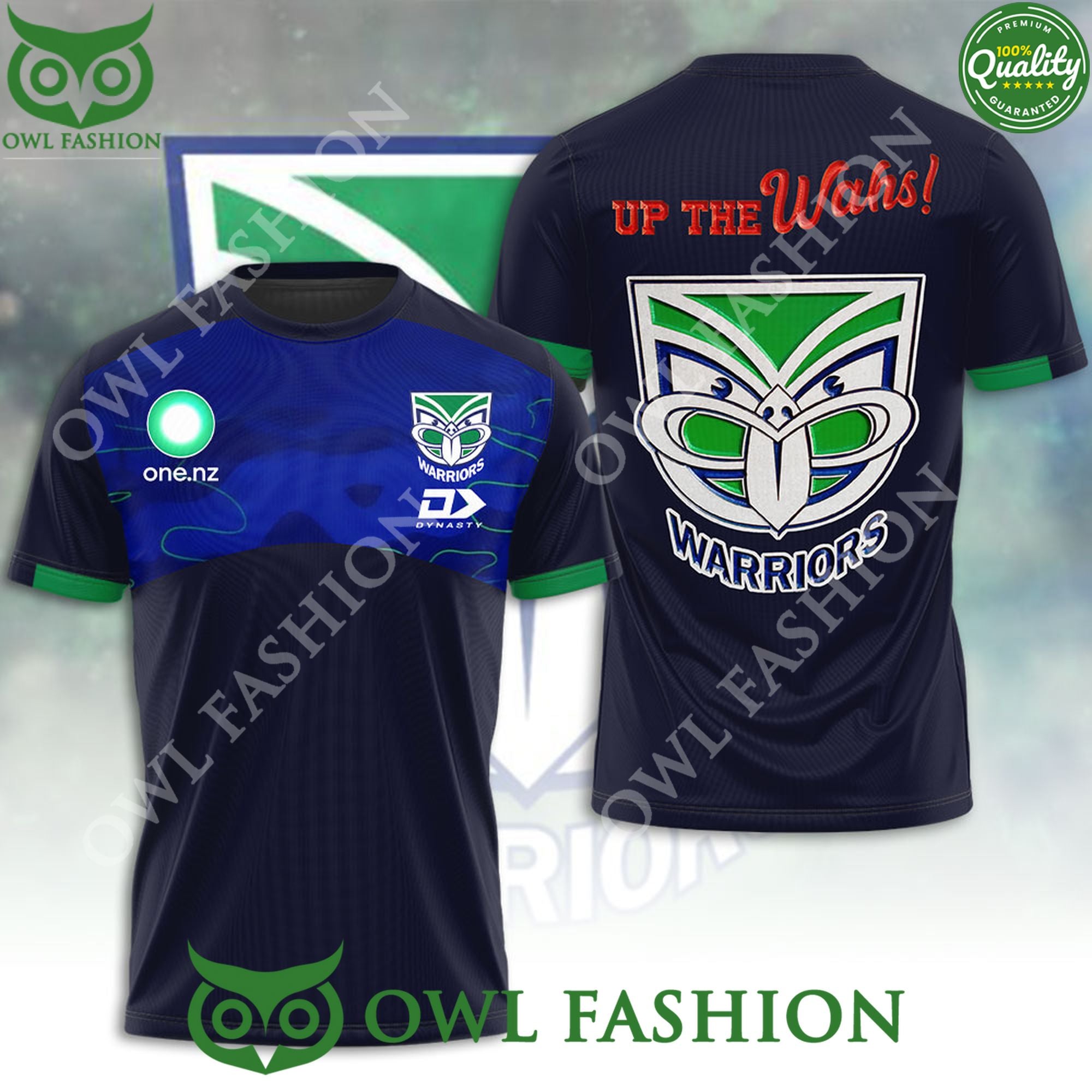 New Zealand Warriors NRL Up the Wahs 3D t shirt