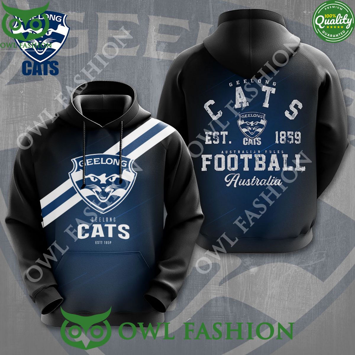 Geelong Football Club Cats Australia 1859 Blue 3D t Shirt