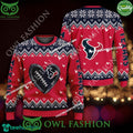 Logo Pattern Heart Football Houston Texans Christmas Ugly Sweater