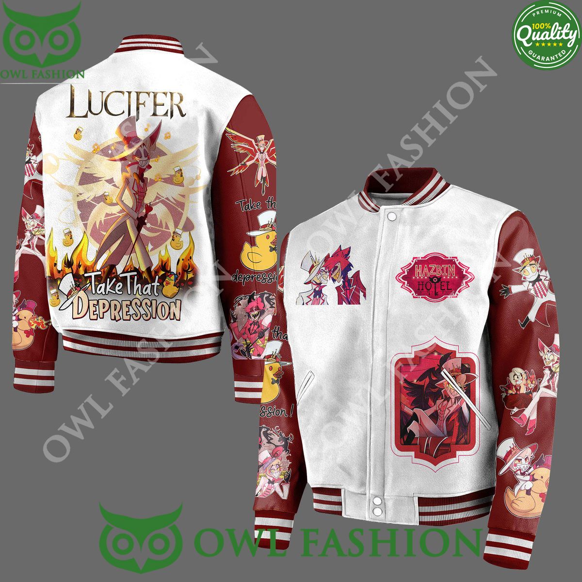 Take that Depression Lucifer Morningstar Hazbin Hotel Baseball jacket Varsity